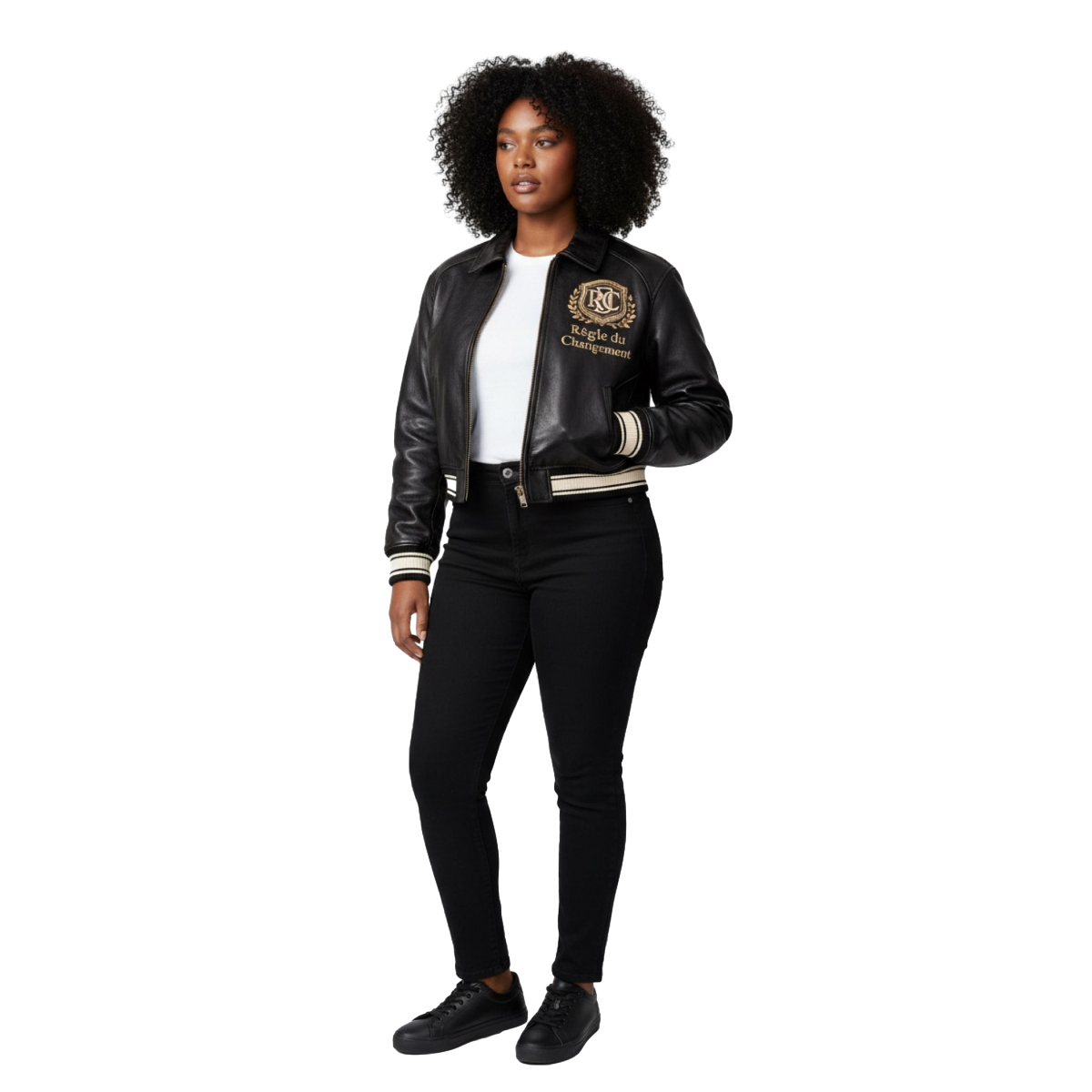 Women's Regle du changement Crop Leather Jacket