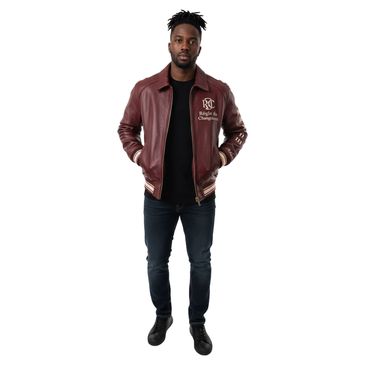 Men Règle du Changement Leather Jacket